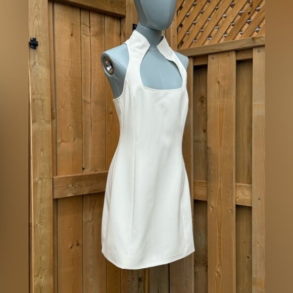 🆕 CULT GAIA 🧿 NWOT Akaia White Linen-Blend Mini Dress, Sz US 10 - Picture 3 of 14